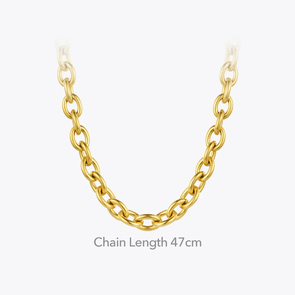 Level up your accessory game with this Chunky Gold Link Chain Necklace. Crafted from high quality stainless steel, this necklace is both durable and stylish. Add a touch of glamour to any outfit with its bold and chunky design. Elevate your style with this statement piece!