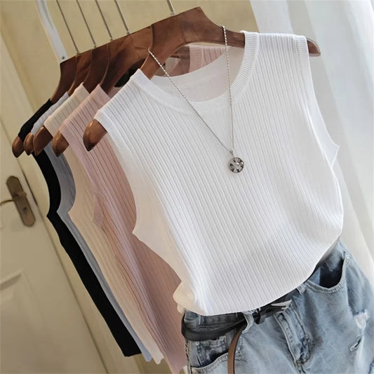 Lightweight Sleeveless Knitted Summer Blouse