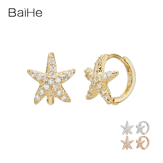 Add a touch of celestial charm to your look with these Solid 14K Gold Natural Diamond Clip On Star Earrings. Crafted with a secure clip on design, these earrings feature shimmering diamonds set in your choice of white, yellow, or rose gold. Perfect for non-pierced ears and easy to dress up or down!