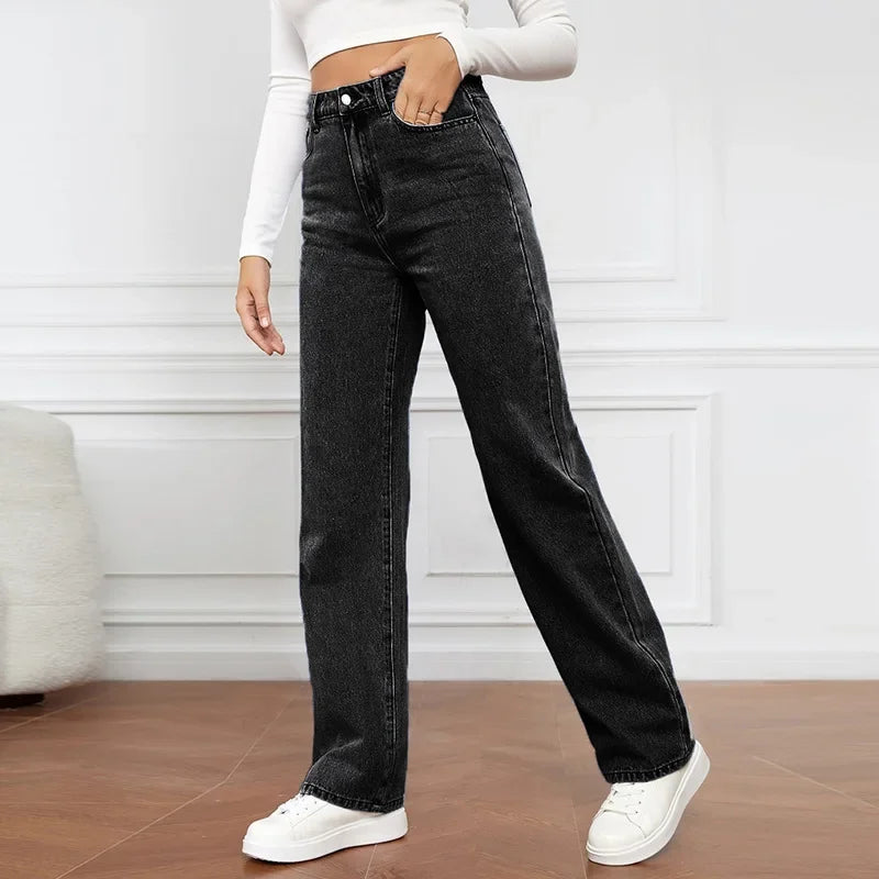 Loose Fit High Waist Classic Denim Jeans