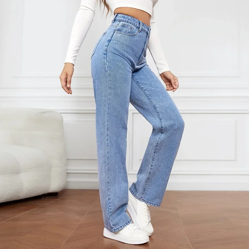 Loose Fit High Waist Classic Denim Jeans