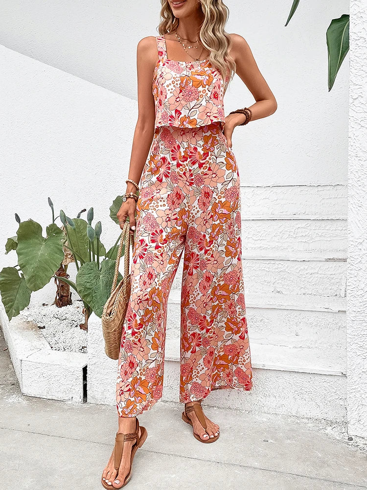 Indulge in this fashion-forward Elegant Sexy Sleeveless Floral Print Romper Jumpsuit that exudes elegance and sexiness. With its stunning floral print design, flattering sleeveless cut, and comfortable fit, this romper jumpsuit is perfect for any occasion. Make a statement and turn heads with this must-have piece in your wardrobe!