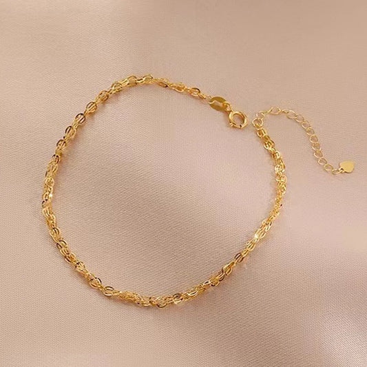 Unleash your inner fire with our luxurious 18K Gold Chain Link Bracelet, featuring a stunning Phoenix Tail design. Adjust to your perfect fit and add a touch of elegance to any outfit. Let your style soar with this unique accessory. (No birds were harmed in the making of this bracelet!)