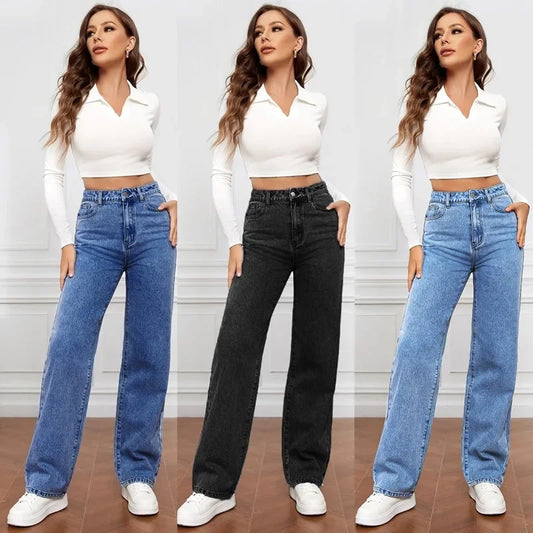 Loose Fit High Waist Classic Denim Jeans