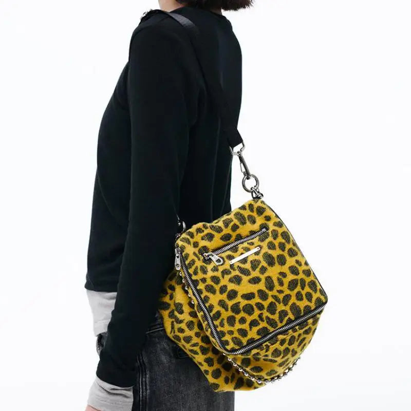 Fashionable Leopard Print Satchel