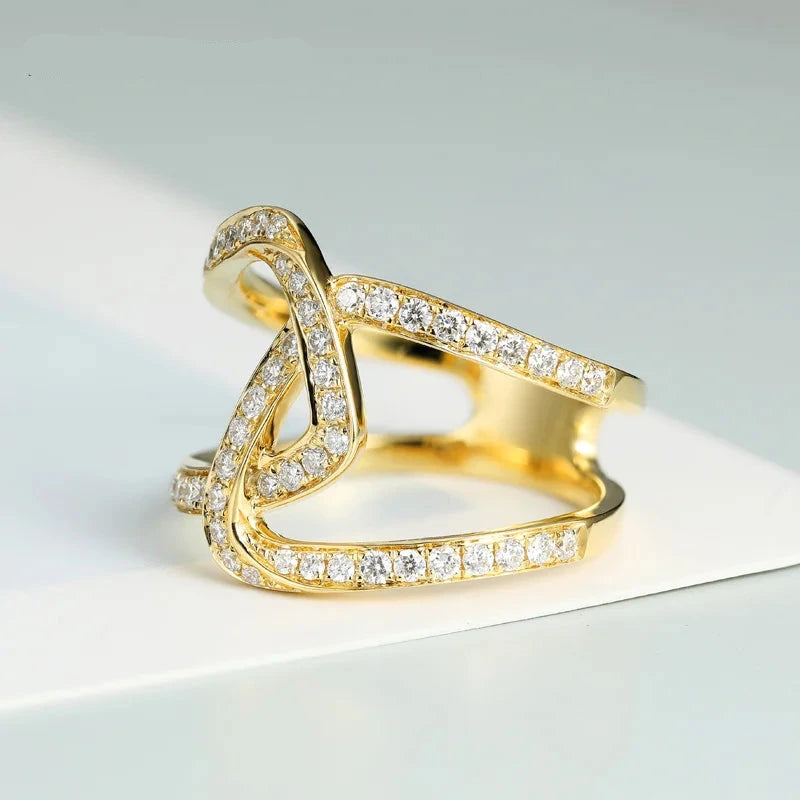 Elevate your look with our Natural Diamonds and 18K Yellow Gold Art Deco Ring, designed by Thread Harbor Clothing Company. Crafted with care, this stunning piece exudes luxury and elegance. Trust in the quality of the natural diamonds and the richness of the 18K yellow gold. A must-have for any jewelry collection!