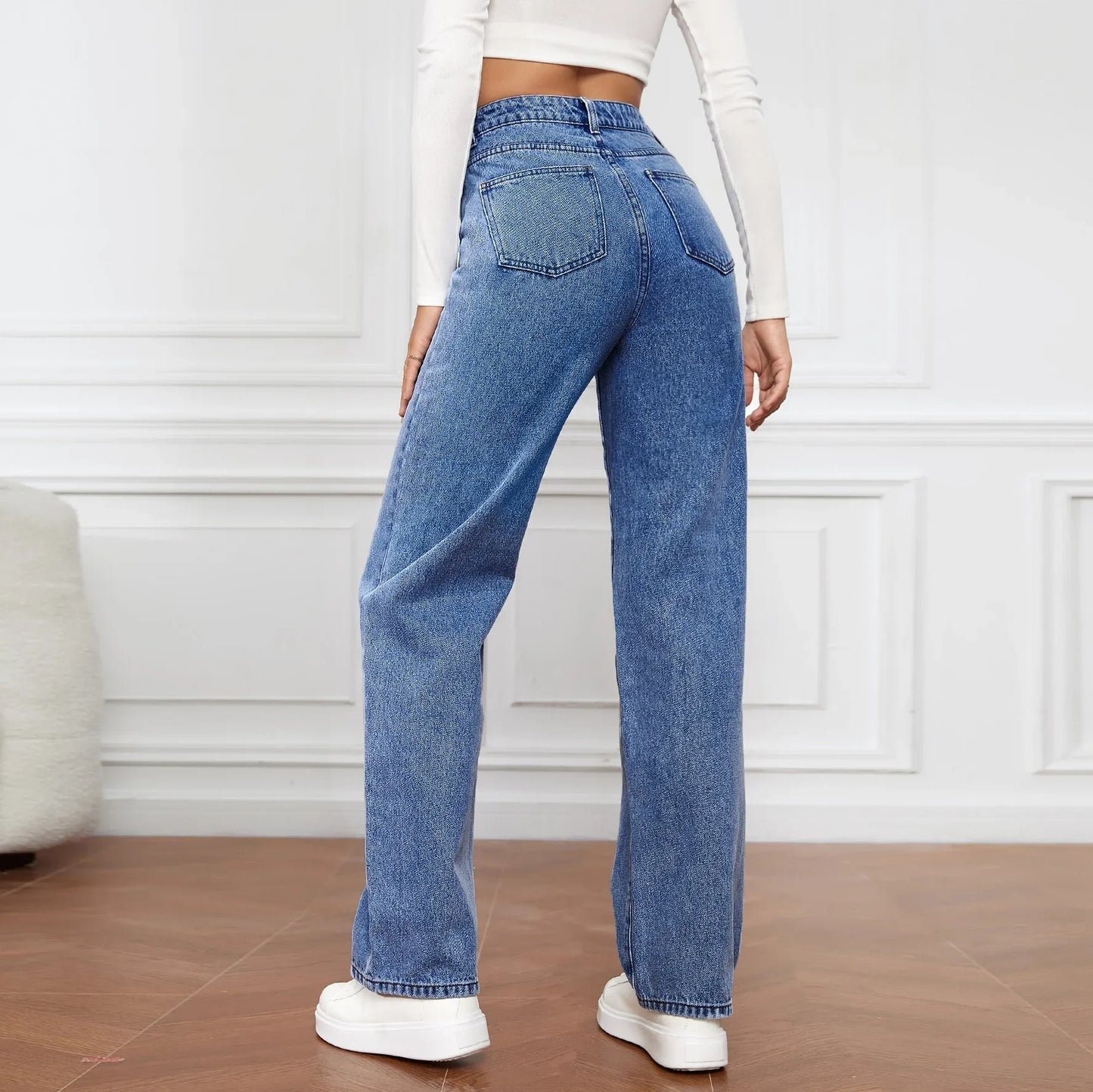 Loose Fit High Waist Classic Denim Jeans