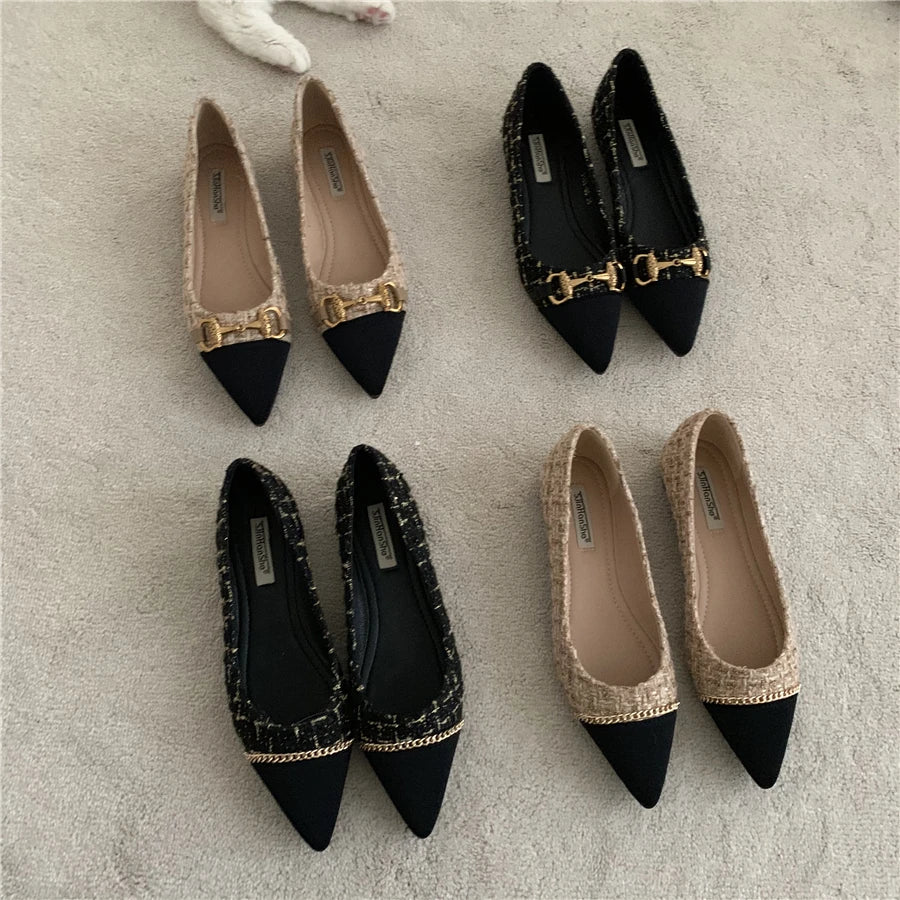 Luxury Flats - Pointed Toe Slip-On Loafers