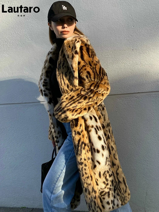 Elevate your style with our Luxurious Faux Fur Leopard Print Overcoat! Experience the ultimate in comfort and glamour with this faux fur coat. Embrace your wild side and turn heads with its bold print. Stay warm and fashionable this winter season.