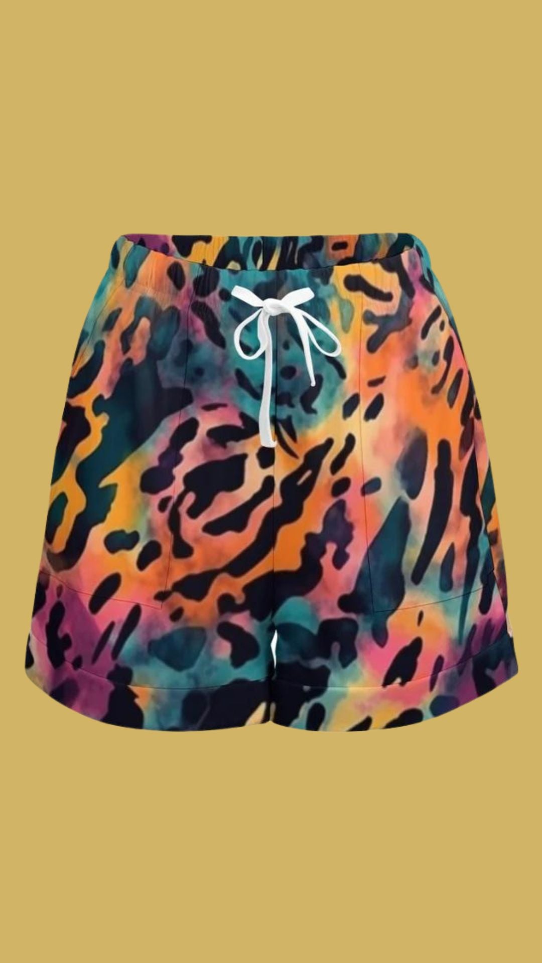 Elastic Waist Animal Print Shorts