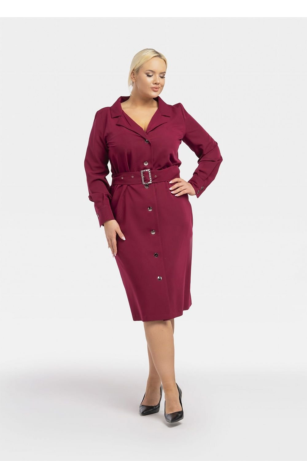 Elevate your style with our Ladies Plus Size Belted Button Down Dress! This versatile dress features a flattering belted waist and button down front, perfect for any occasion. Step into confidence and embrace your curves with this must-have addition to your wardrobe.