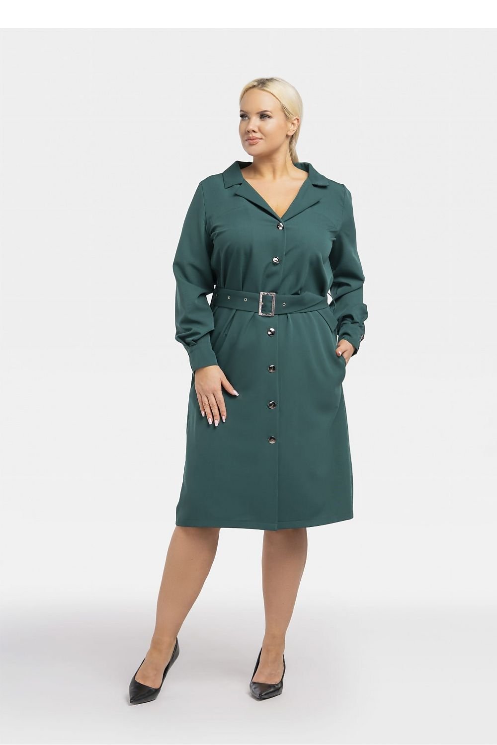 Elevate your style with our Ladies Plus Size Belted Button Down Dress! This versatile dress features a flattering belted waist and button down front, perfect for any occasion. Step into confidence and embrace your curves with this must-have addition to your wardrobe.