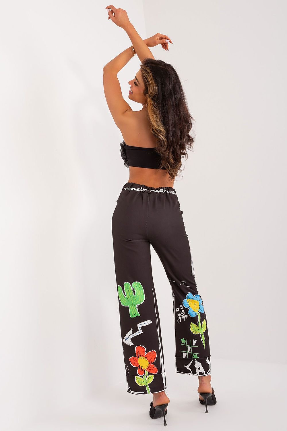 Women's Graphic Print Slacks Flair Leg