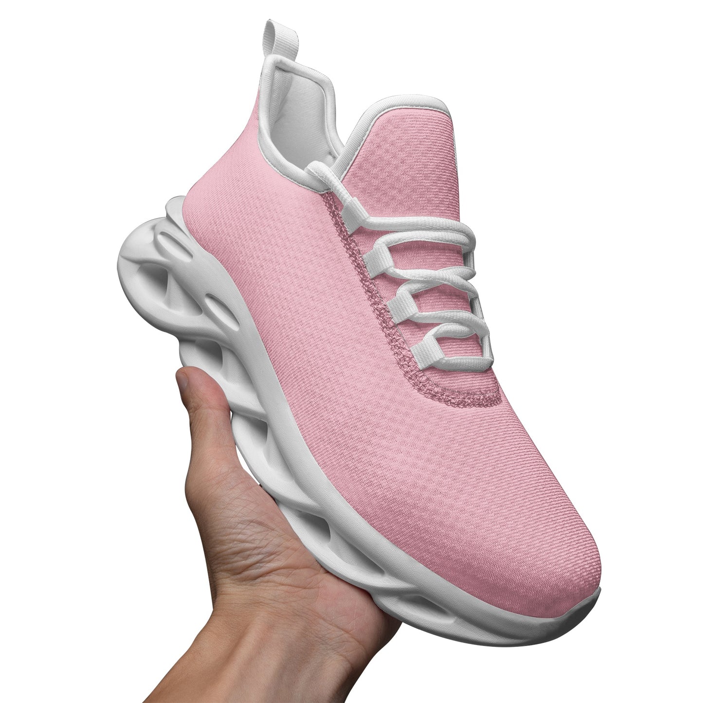 Experience ultimate comfort and style with our Unisex Casual Pink Bounce Mesh Knit Sneakers. The breathable mesh knit design provides a perfect fit while the vibrant pink color adds a touch of fun. Perfect for any occasion, these sneakers will keep you bouncing through your day!